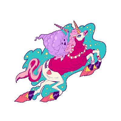 Owala 10 Stickers Cotton Candy Riding A Unicorn | CAD6409F