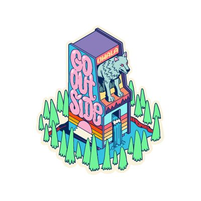 Owala 25 Stickers Wolf Arcade | CAN6424W